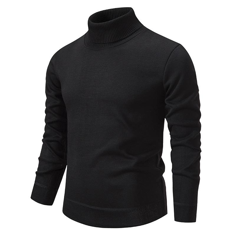 Men’s Knitted Turtleneck Sweater Pullover with Fleece Lining – Warm Long Sleeve