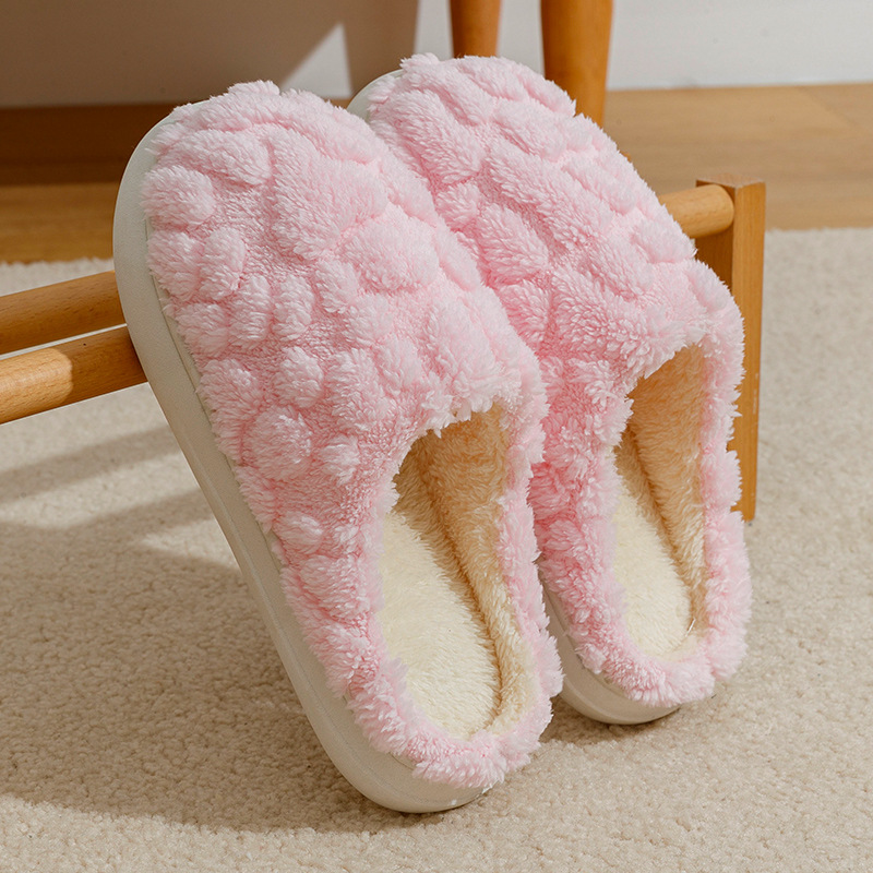 Home Fuzzy Slipper Cartoon Winter Plush Slipper Anti-Skid Soft Soled Cotton Shoes Comfy Outdoor Couple